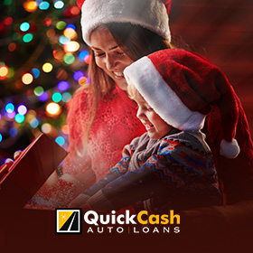Picture of a Mother Giving Her Child a Gift With Money She Received from an Auto Title Loan in Miami