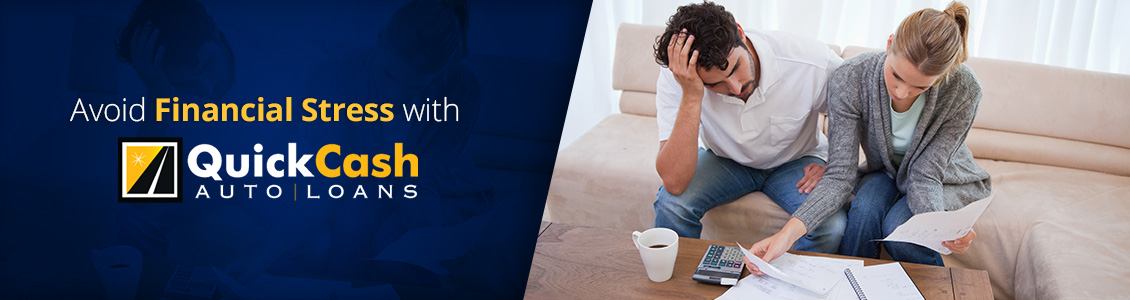 No More Financial Stress Thanks to Car Title Loans Stressed Couple Solving Their Problems Thanks to Car Title Loans