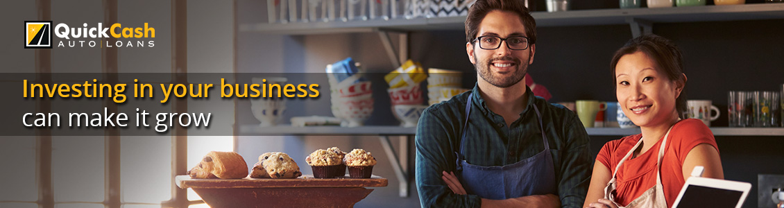  Happy Owners at Front Desk of a Bakery After Getting a Car Title Loan